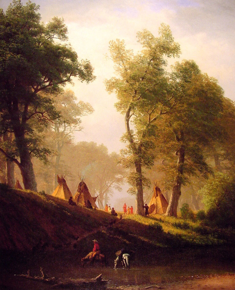 Albert Bierstadt Paintings The Wolf River, Kansas - Click Image to Close